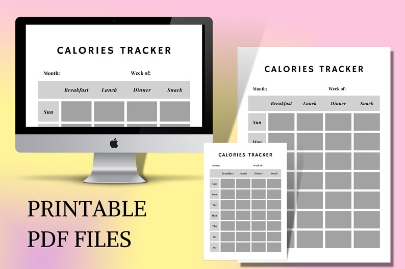 Calorie Tracker Printable Digital Product, Weekly Tracker Etsy