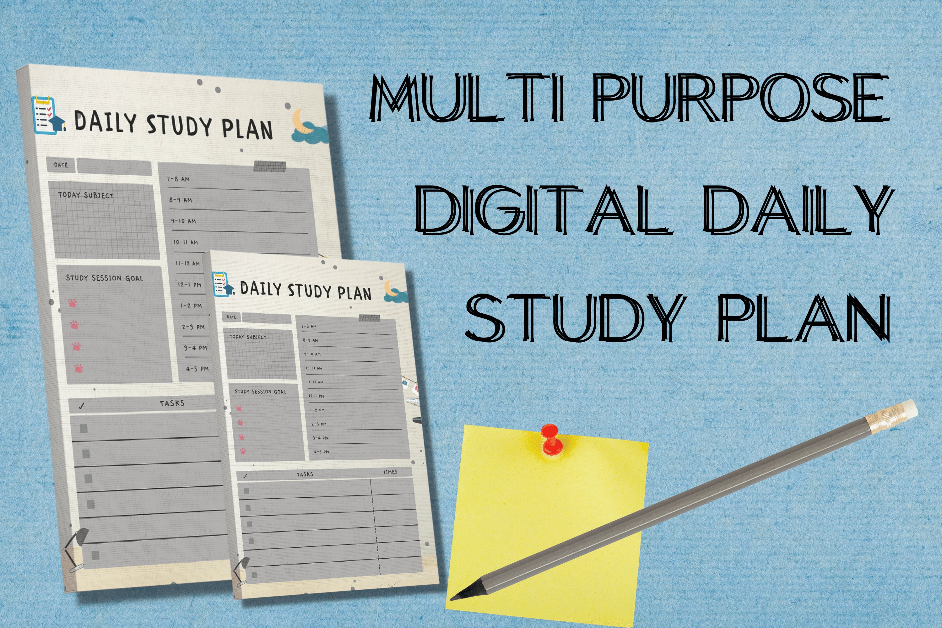 Daily Study Plan Editable Study Plan Printable Multi Use - Etsy