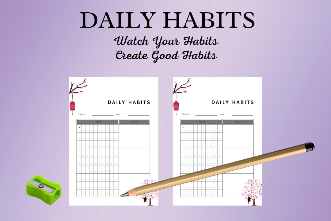 Daily Habit Tracker PRINTABLE Planner AND Habit Tracker Etsy