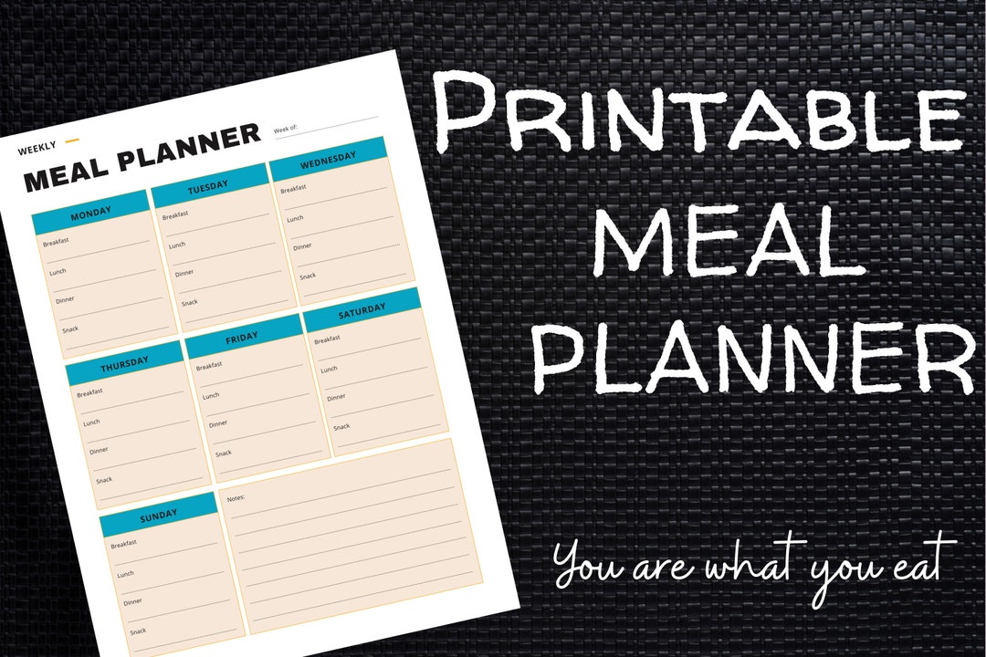 Weekly Meal Planner Printable Easy Menu Planning Grocery - Etsy