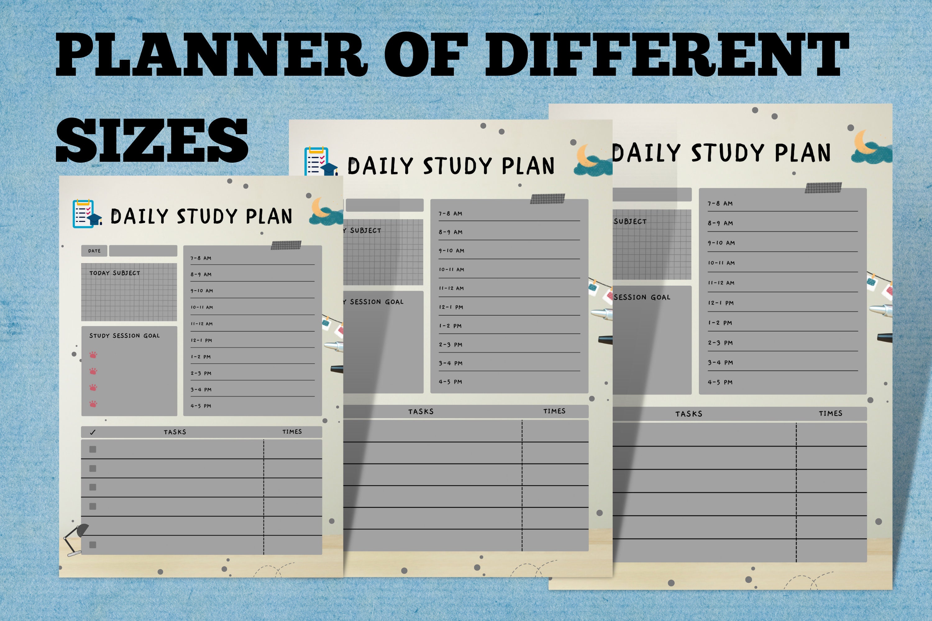 Daily Study Plan Editable Study Plan Printable Multi Use - Etsy