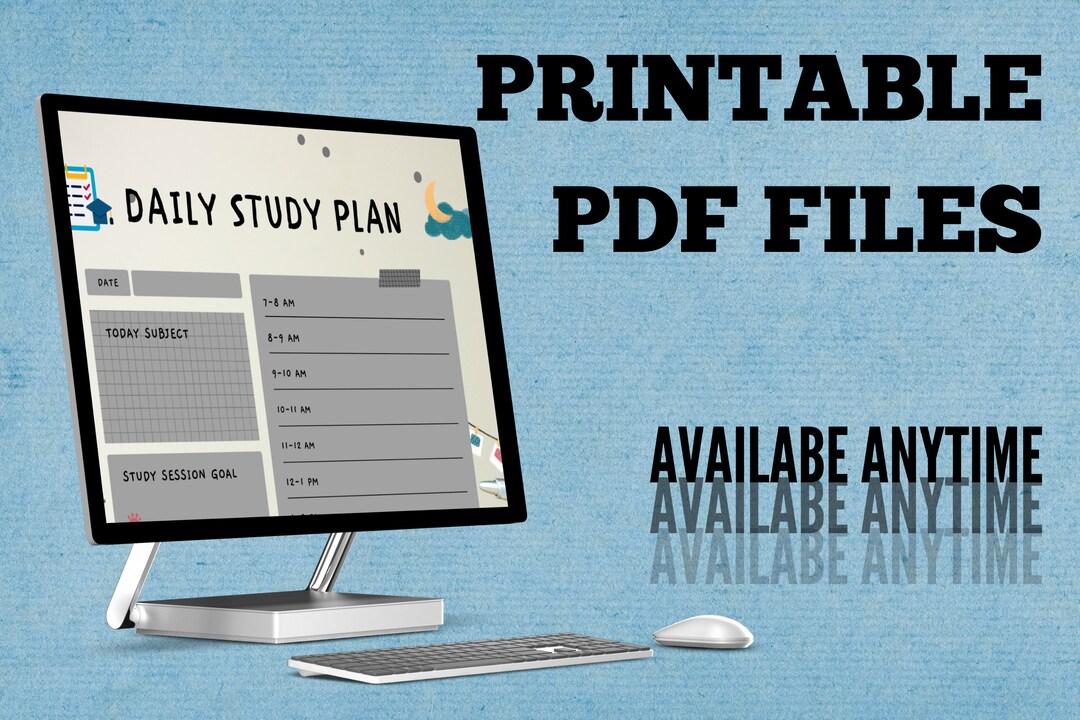 Daily Study Plan Editable Study Plan Printable Multi Use - Etsy