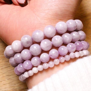 Kunzite bracelet in natural pearls 4/6/8/10 mm