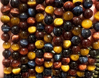 90 beads Three eyes in 4mm, 6mm (x63), 8mm (x48), 10mm (x38) Grade AAA+, tiger eye pearl, falcon eye, ox eye, 3-eye pearl