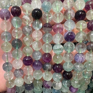 90 natural fluorine beads in 4mm, 6mm (x63), 8mm (x48), 10mm (x38) Grade AAA, semi precious stone bead, stone wholesaler