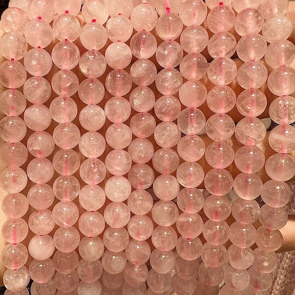 90 Rose Quartz beads in 4mm, 6mm (x63), 8mm (x48), 10mm (x38) Grade AAA, semi precious stone bead, natural rose quartz bead