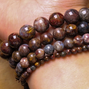 天然ビーズのピーターサイト ブレスレット 4/6/8/10 mm