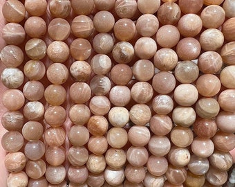 90 pink moonstone beads in 4mm, 6mm (x63), 8mm (x48), 10mm (x38) Grade AAA, semi precious stone pearl, pink moonstone pearl