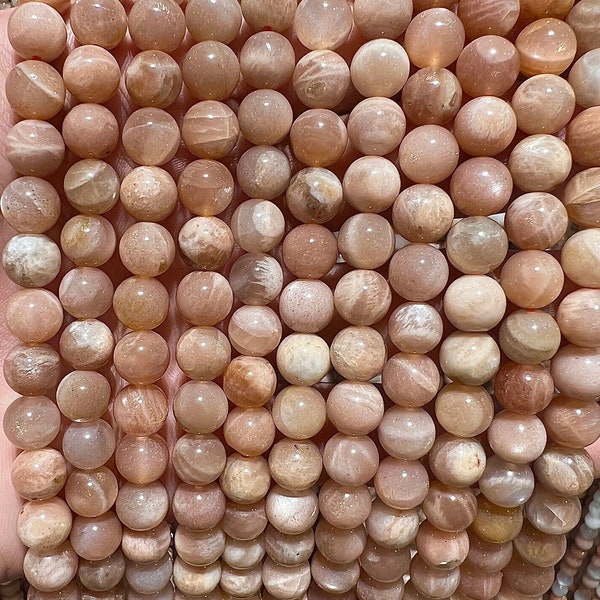 90 pink moonstone beads in 4mm, 6mm (x63), 8mm (x48), 10mm (x38) Grade AAA, semi precious stone pearl, pink moonstone pearl