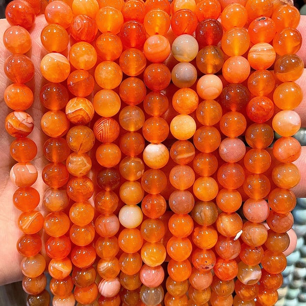 90 natural fire Agate beads in 4mm, 6mm (x63), 8mm (x48), 10mm (x38) Grade AAA, semi precious stone bead, stone wholesaler