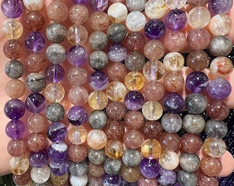 90 Auralite 23 natural pearls in 4mm, 6mm (x63), 8mm (x48), 10mm (x38) Grade AAA, semi precious stone bead, stone wholesaler