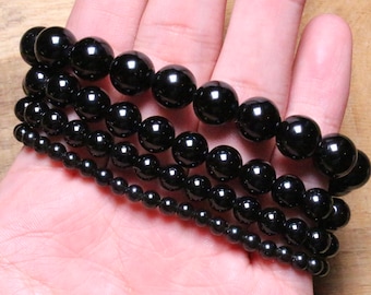 Bracelet Obsidienne Noire en perles naturelles 4/6/8/10/12 mm