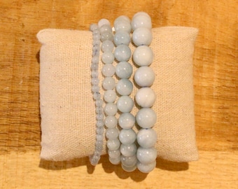 Aquamarine A bracelet in natural pearls 4/6/8/10 mm