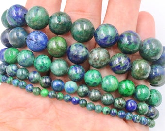 Azurite malachite bracelet in natural beads 4/6/8/10/12 mm