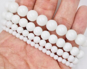 White Agate bracelet in natural beads 4/6/8/10 mm