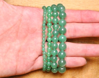 Grünes Armband aus Naturperlen 4/6/8/10 mm