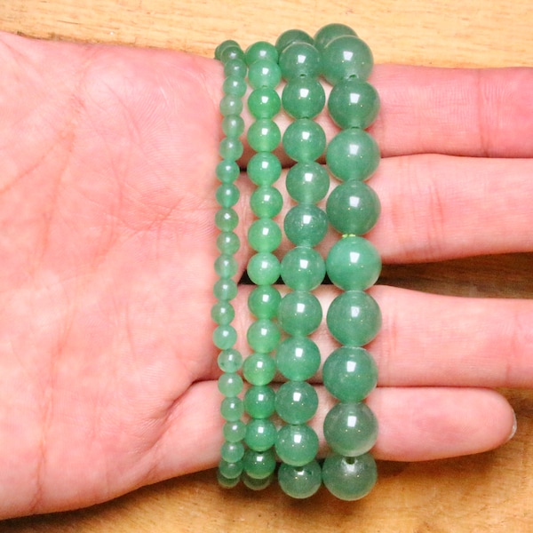 Green Aventurine bracelet in natural pearls 4/6/8/10 mm