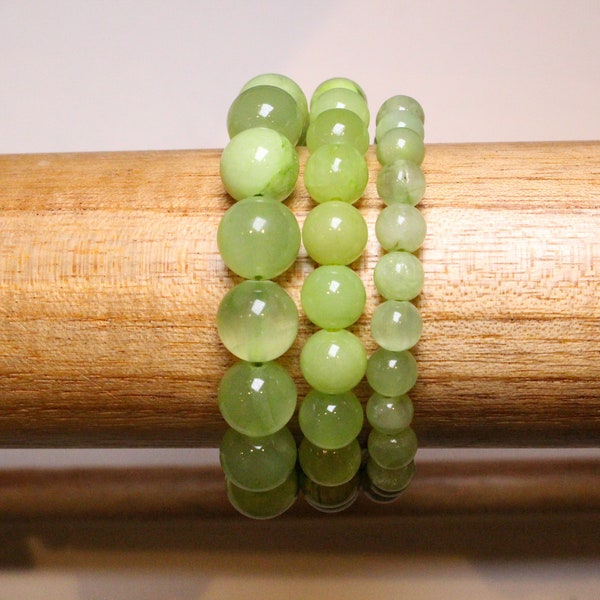 Bracelet Calcite verte en perles naturelles 4/6/8/10 mm