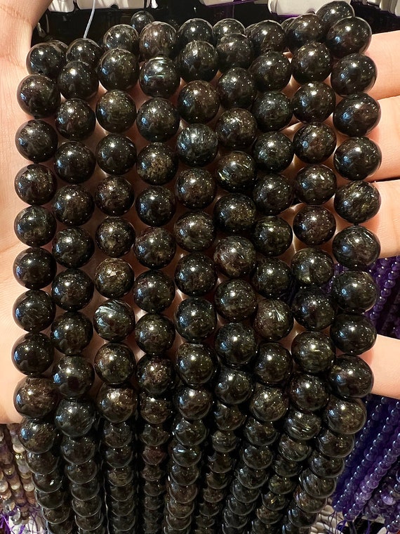 90 Natural Astrophyllite Beads in 4mm, 6mm (x63), 8mm (x48), 10mm - Main Image