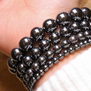 Magnetic Hematite bracelet in natural pearls 4/6/8/10/12 mm