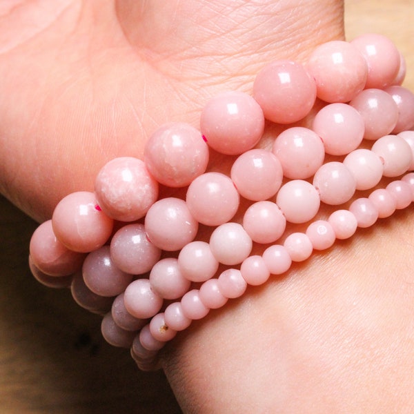 Bracelet Opale rose de Chine en perles naturelles 4/6/8/10 mm