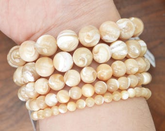 Gold-plated mother-of-pearl bracelet A made of natural 4/6/8/10/12 mm pearls