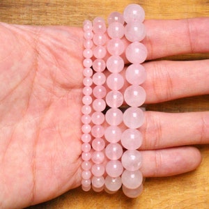 Pink Quartz bracelet in natural pearls 4/6/8/10 mm