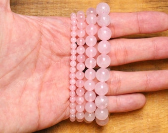 Pink Quartz bracelet in natural pearls 4/6/8/10 mm