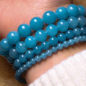 Bracelet Quartz bleu en perles naturelles 4/6/8/10/12 mm
