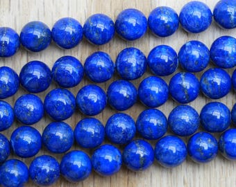 90 natural AAA+ Lapis lazuli beads in 4mm, 6mm (x63), 8mm (x48), 10mm (x38), semi-precious stone bead, round lapis bead wholesaler