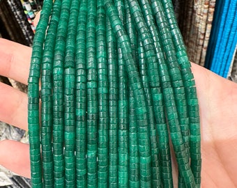 Jade Heishi bead 4x2 mm, natural stone heishi bead