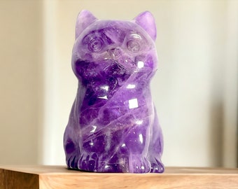 Chevron Amethyst Cat Sculpture