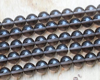 90 Smoky Quartz beads in 4mm, 6mm (x63), 8mm (x48), 10mm (x38) Grade AAA, semi-precious stone beads, natural smoky quartz beads