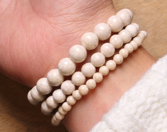 Ivory Jasper bracelet in natural pearls 4/6/8/10/12 mm