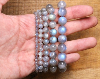 Labradorite AAA bracelet in natural pearls 4/6/8/10/12 mm
