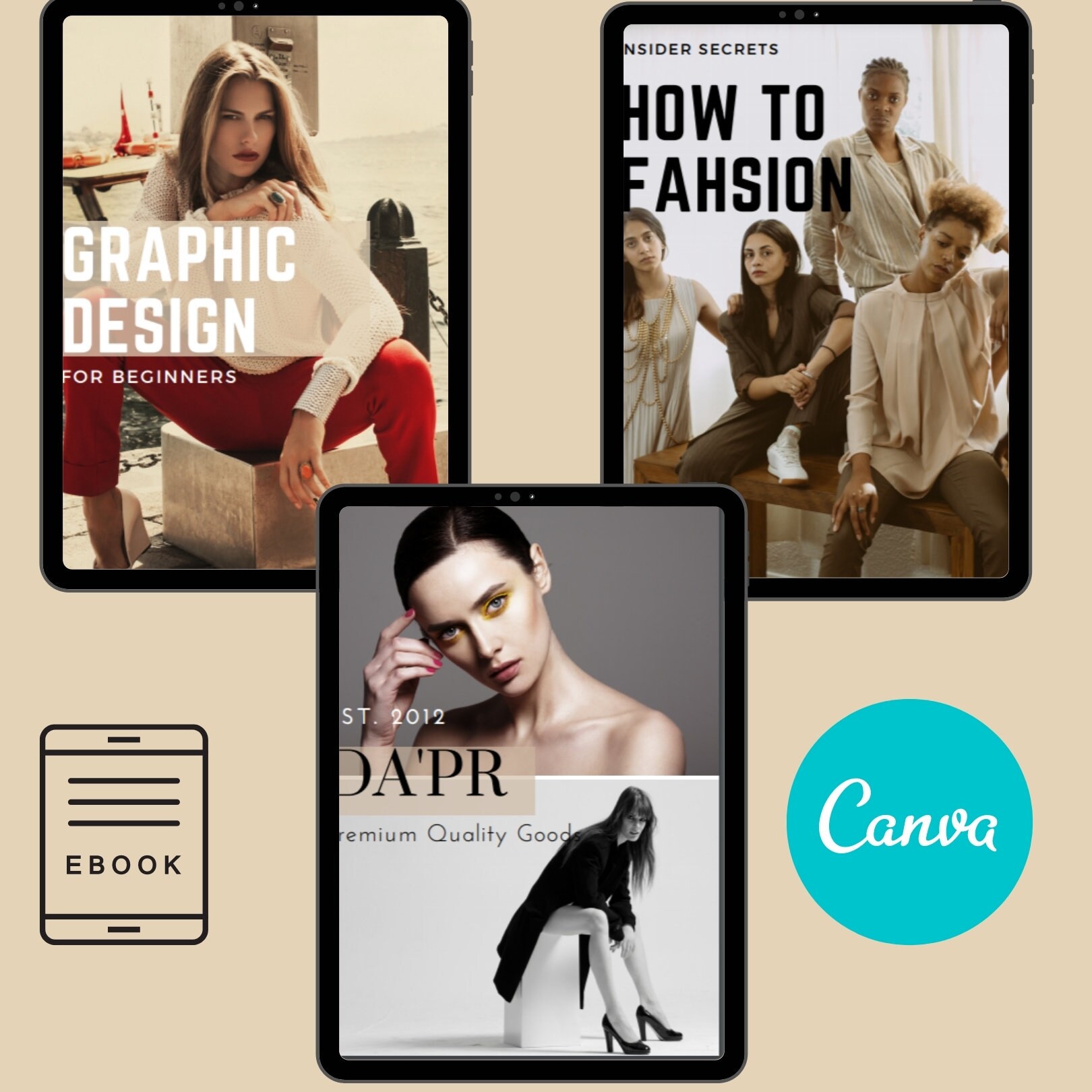 30 EBook Canva Templates Pre made Cover Fashion Ebook For Etsy