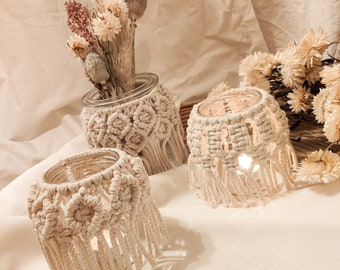 Macrame lanterns and vases