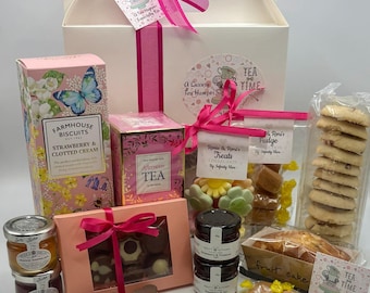 Ladies Afternoon Tea Hamper | Mini Quirky Tea & Food Gift Box | Gift For Her Birthday |  Choose Your Tea Biscuits and Treats | Get Well