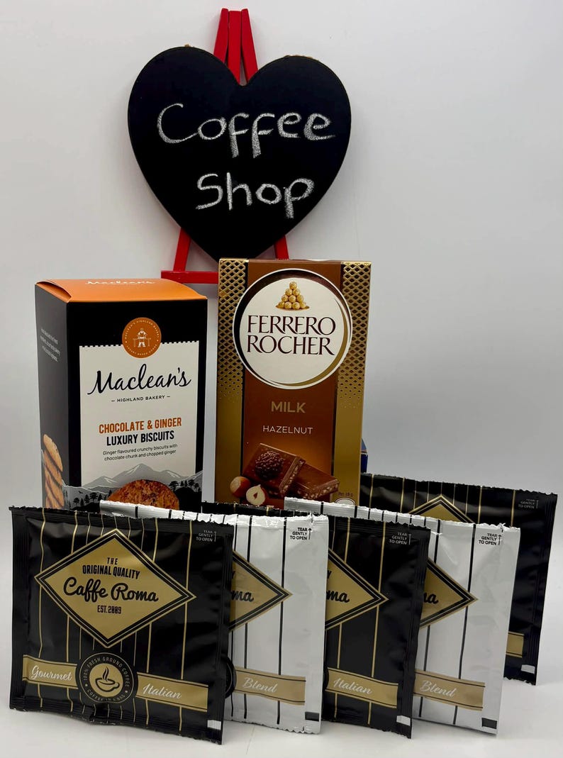 Italian Coffee Mini Hamper | Coffee & Biscuits | Ladies Mens Birthday Treat Gift Box | Present For Him | Gift For Her | Gourmet Food Hamper image 3