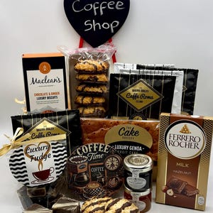 Italian Coffee Mini Hamper | Coffee & Biscuits | Ladies Mens Birthday Treat Gift Box | Present For Him | Gift For Her | Gourmet Food Hamper image 1
