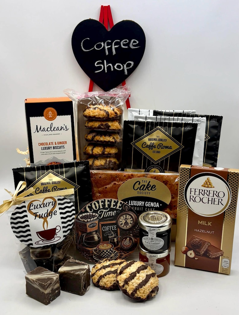 Italian Coffee Mini Hamper | Coffee & Biscuits | Ladies Mens Birthday Treat Gift Box | Present For Him | Gift For Her | Gourmet Food Hamper image 1
