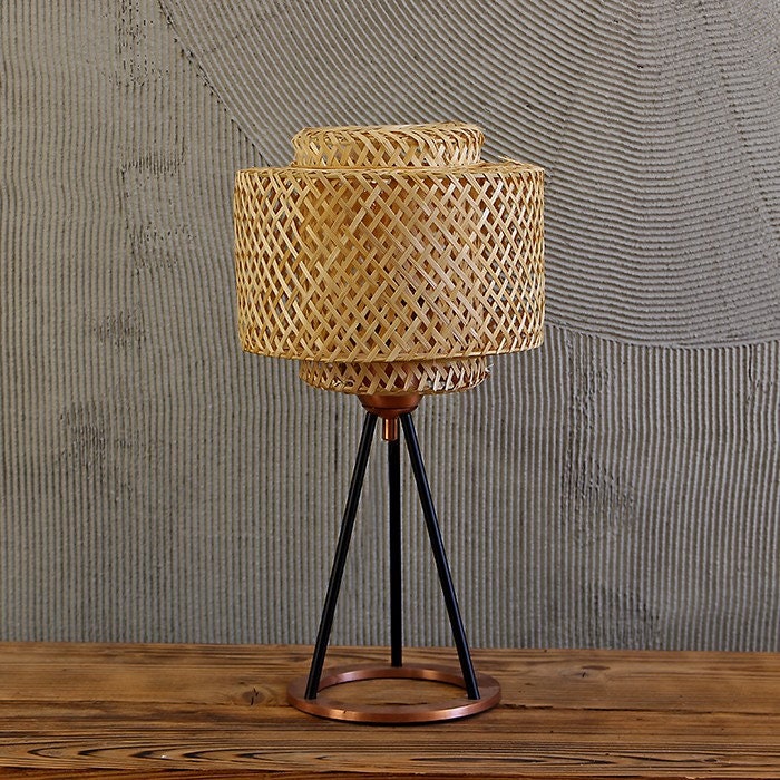 Bamboo Table Lamp Etsy