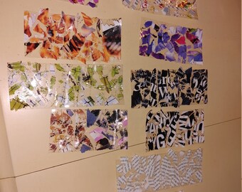 Junk Journal supplies-one of a kind, 10 colorful, unique accent pieces 3-6"