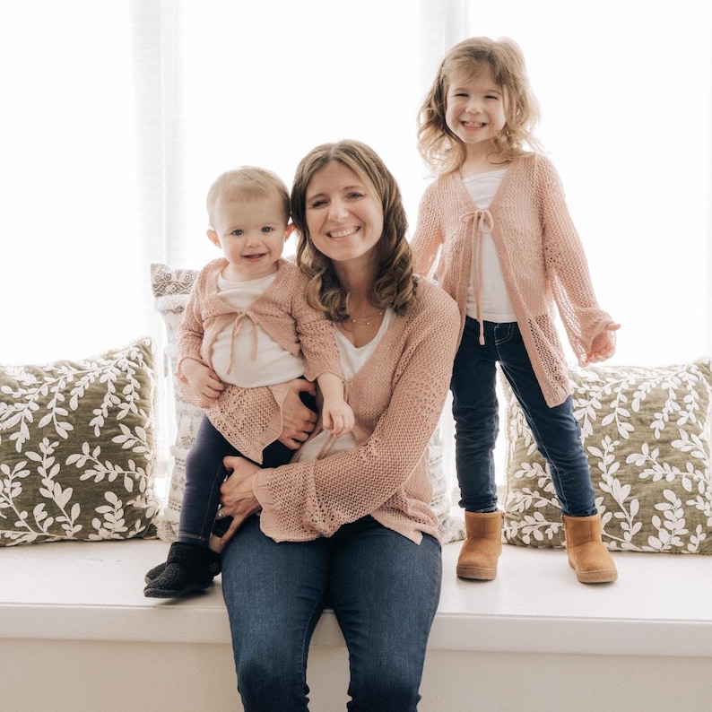 Mommy and Me Crochet Cardigans, Blush Pink Matching Outfits - Etsy