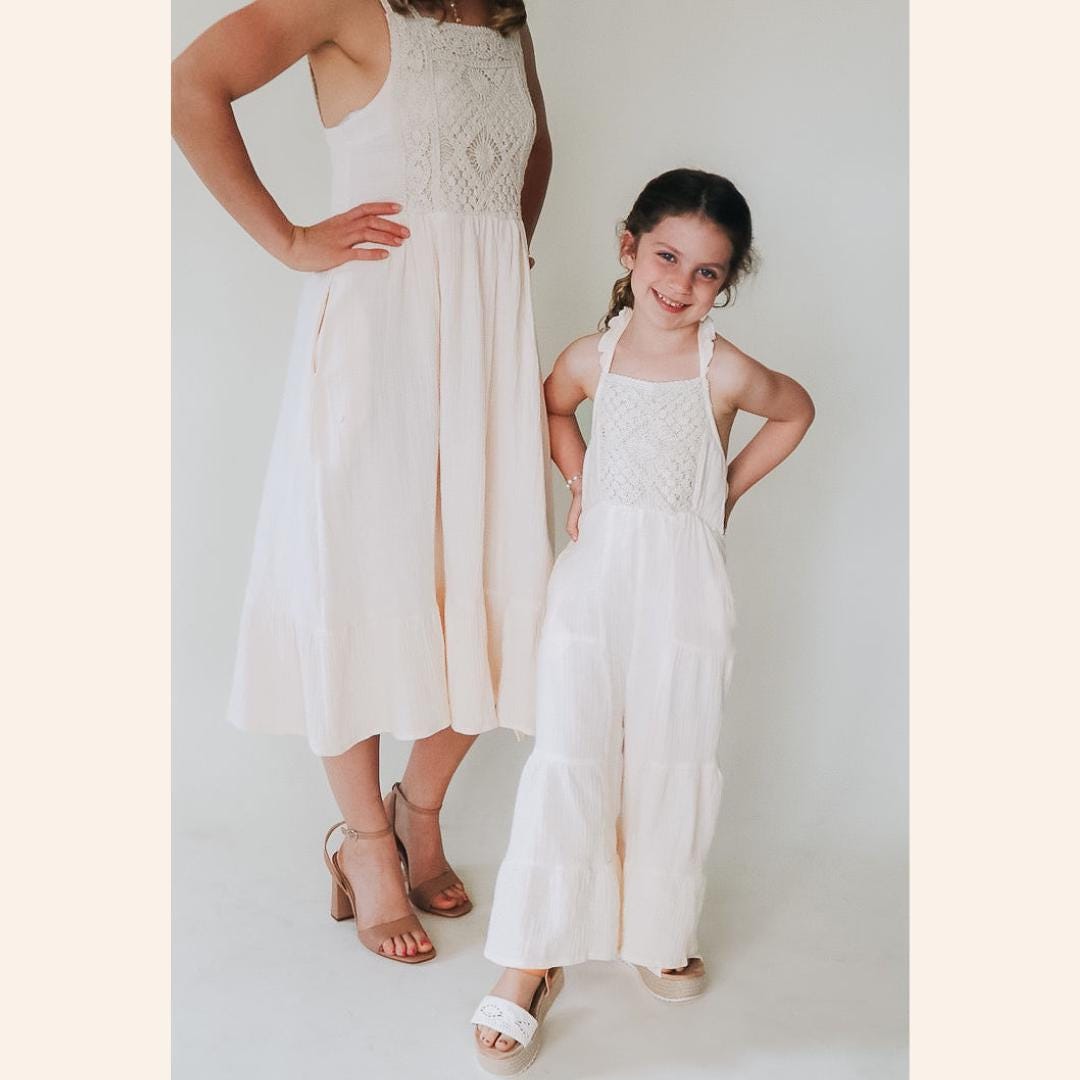 Boho Floral Mommy & Me Matching Dresses With Pockets - Family Maxi Dress Set