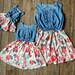 Denim Pearl Matching Mommy and Me Dresses, Mommy and Me, Matching Dresses, Floral, Pearls, Mom Daughter, Mom and Baby, Sister, Mother's Day 
