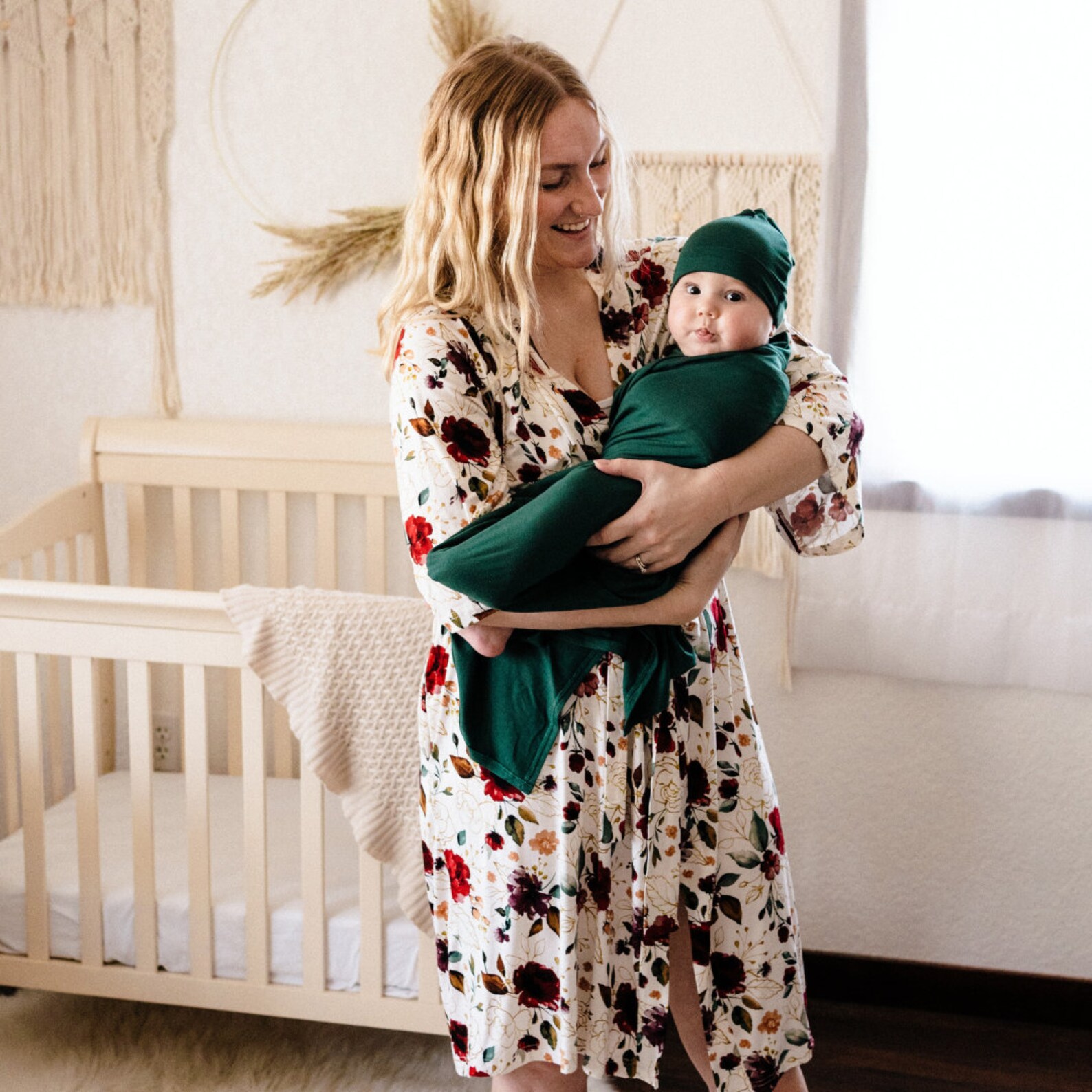3-D Rose Maternity Robe