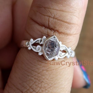Herkimer Diamond Ring, Natural Raw Herkimer Ring, Diamond Crystal Ring, Raw Diamond Ring, One Of Kind Ring, Healing Ring, Engagement Ring