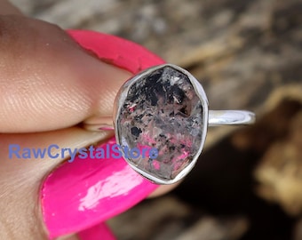 Herkimer Diamant Ring, Sterling Silber Heilstein, handgemacht