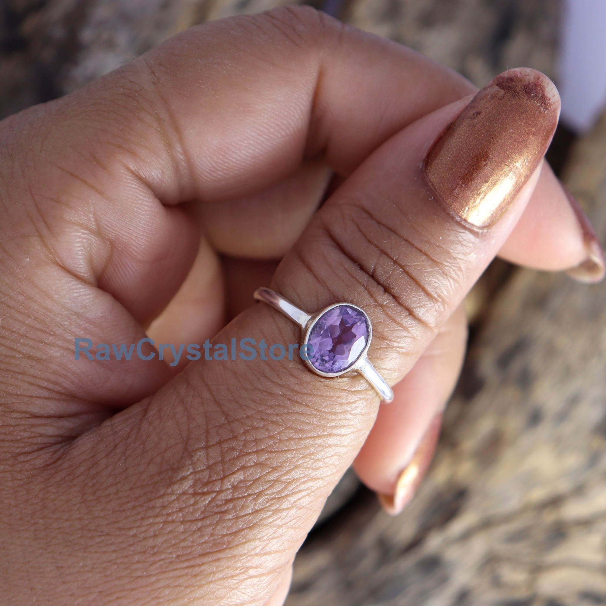Amethyst Ring, Amethyst Silberring, 925 Sterling Silber Ring, Midi Ring, Geburtsstein Ring, Hochzeit Frauen Ring, Edelstein Ring, Geschenk für Sie